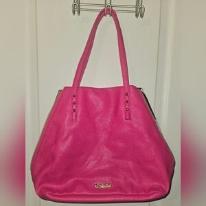 Victoria's Secret Hot Pink Tote with Gold Details